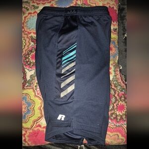 Russell Athletic Boys XL Navy and Teal Basketball Shorts
